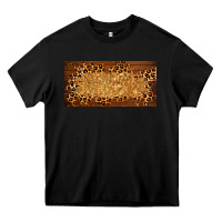 Black wooden leopard glitter  license plate template Heavy Core Tee - BarkalooDesign