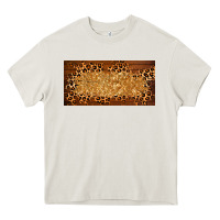 Cream wooden leopard glitter  license plate template Heavy Core Tee - BarkalooDesign