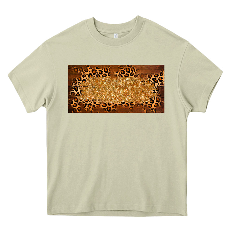 Wooden Leopard Glitter  License Plate Template Heavy Core Tee by BarkalooDesign | Teevron