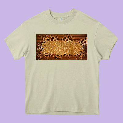 Wooden Leopard Glitter  License Plate Template Heavy Core Tee Designed By Barkaloodesign