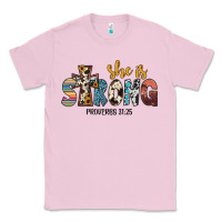 Bubblegum Pink she i̇s strong proverbs 31 25 Classic Tee - JahusDesignShop