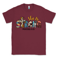 Burgundy she i̇s strong proverbs 31 25 Classic Tee - JahusDesignShop