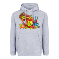 Heather Grey Softball Coffee Mug Heavyweight Hoodie - FaDigitalArtStudio