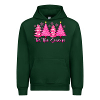 Forest Green Tis the Season Pink Trees Urban Hoodie - CowhideDigitalArt