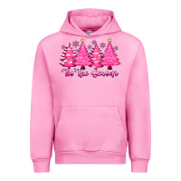 Fuchsia Pink Tis the Season Pink Trees Urban Hoodie - CowhideDigitalArt