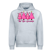 Heather Grey Tis the Season Pink Trees Urban Hoodie - CowhideDigitalArt