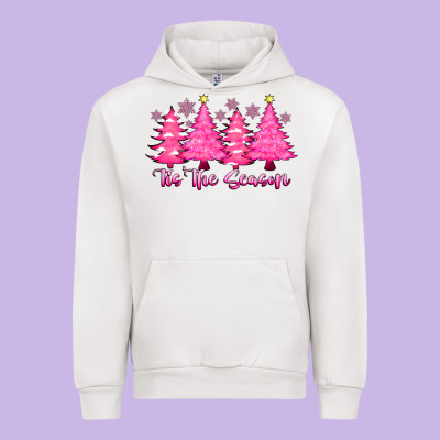 Tis The Season Pink Trees Urban Hoodie Designed By Cowhidedigitalart