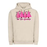 Pigment French Oak Tis the Season Pink Trees Urban Hoodie - CowhideDigitalArt