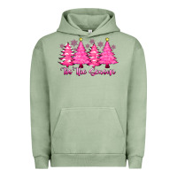 Pigment Oil Green Tis the Season Pink Trees Urban Hoodie - CowhideDigitalArt