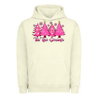 Pigment Pistachio Tis the Season Pink Trees Urban Hoodie - CowhideDigitalArt