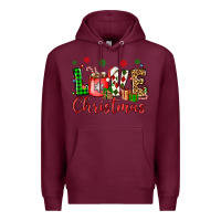 Burgundy love christmas Premium Hoodie - OliviaCreatesArt