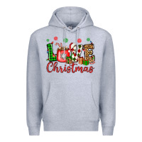 Heather Grey love christmas Premium Hoodie - OliviaCreatesArt