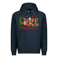 Navy love christmas Premium Hoodie - OliviaCreatesArt