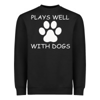 Black Plays Well With Dogs Heavyweight Sweatshirt - Bettercallsaul
