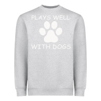 Heather Grey Plays Well With Dogs Heavyweight Sweatshirt - Bettercallsaul