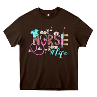 Chocolate Brown nurse life Heavy Core Tee - BarkalooDesign
