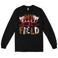 Black my heart is on that field baseball Long Sleeve Tee - RanaPortraitStore