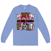 Colony Blue my heart is on that field baseball Long Sleeve Tee - RanaPortraitStore