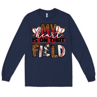Navy my heart is on that field baseball Long Sleeve Tee - RanaPortraitStore