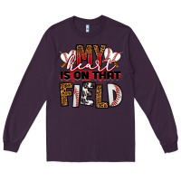 Plum my heart is on that field baseball Long Sleeve Tee - RanaPortraitStore
