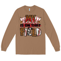 Toasted Coconut my heart is on that field baseball Long Sleeve Tee - RanaPortraitStore