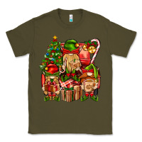 Army Green Christmas Elf Truck Classic Tee - BundleAndBundleShop