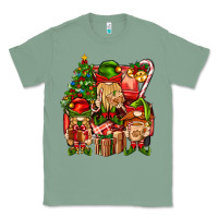 Sage Christmas Elf Truck Classic Tee - BundleAndBundleShop