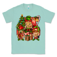 Seafoam Christmas Elf Truck Classic Tee - BundleAndBundleShop