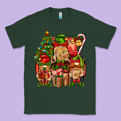 Christmas Elf Truck Classic Tee Designed By Bundleandbundleshop