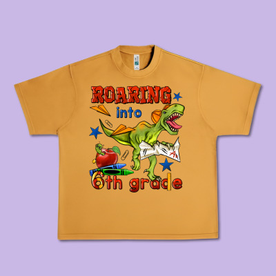 Roaring Into 6th Grade Urban Heavy Tee Designed By Bundleandbundleshop