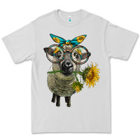 Dove Grey cute hempshire sheep with eyeglasses Premium Tee - LillyAllenDesigns
