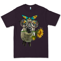 Plum cute hempshire sheep with eyeglasses Premium Tee - LillyAllenDesigns