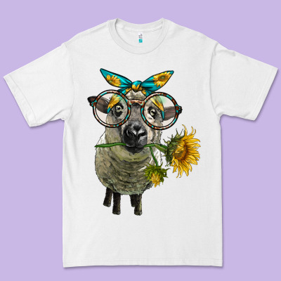 Cute Hempshire Sheep With Eyeglasses Premium Tee Designed By Lillyallendesigns