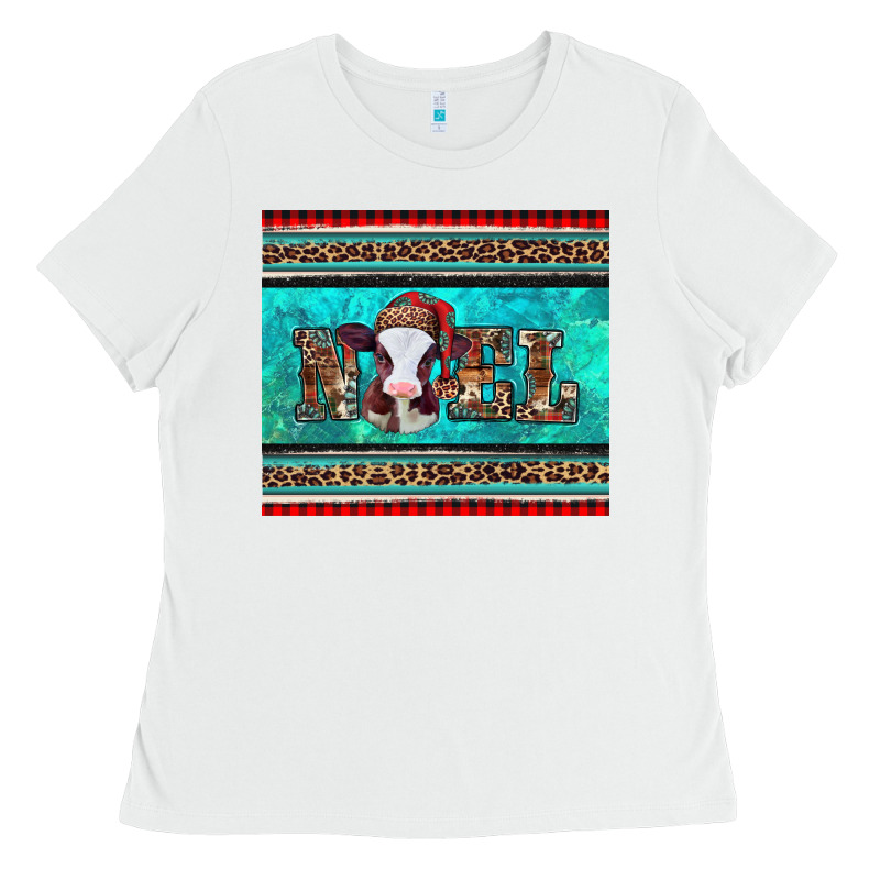 Western Christmas Baby Cow Noel Tumbler Ladies Tee by Jasminsmagicworld | Teevron