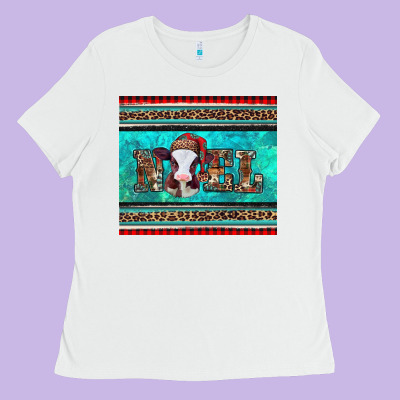Western Christmas Baby Cow Noel Tumbler Ladies Tee Designed By Jasminsmagicworld