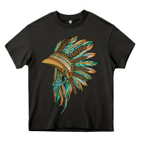 Asphalt indian leopard headdress blue Heavy Core Tee - BarkalooDesign