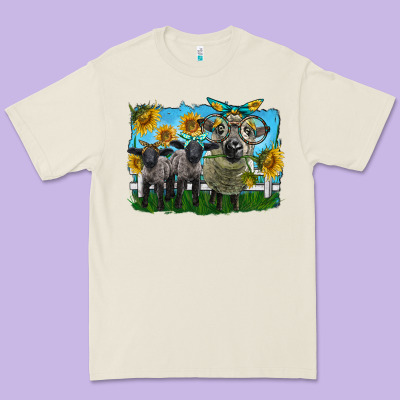 Cute Hempshire Sheep Family Premium Tee Designed By Lillyallendesigns