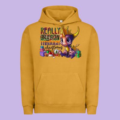 Real Dragon Through Christmas Urban Hoodie Designed By Cowhidedigitalart