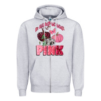 Heather Grey in october we wear pink Zipper Hoodie - CowGirlArtShop