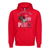 Red in october we wear pink Zipper Hoodie - CowGirlArtShop