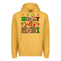 Mustard holly jolly mini Premium Hoodie - OliviaCreatesArt