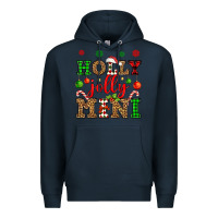 Navy holly jolly mini Premium Hoodie - OliviaCreatesArt