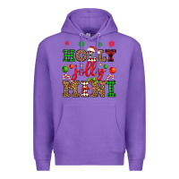 Purple holly jolly mini Premium Hoodie - OliviaCreatesArt