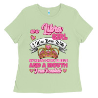 Matcha As A Libra Girl I Was Born With My Heart On My Sleeve And A Mouth Ladies Tee - Jasminsmagicworld