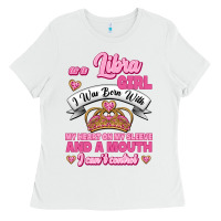 White As A Libra Girl I Was Born With My Heart On My Sleeve And A Mouth Ladies Tee - Jasminsmagicworld