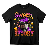 Black sweet and spooky halloween cow Heavy Core Tee - Jasminsmagicworld