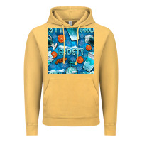 Vintage Mustard winter frosty coffee cups and snow seamless pattern bbs Vintage Hoodie - BundleAndBundleShop
