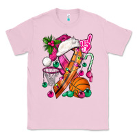 Bubblegum Pink Pink Christmas Breast Cancer Ribbon Basketball Classic Tee - BundleAndBundleShop