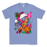 Colony Blue Pink Christmas Breast Cancer Ribbon Basketball Classic Tee - BundleAndBundleShop