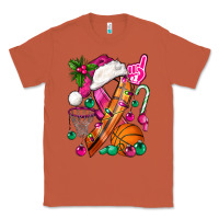 Copper Pink Christmas Breast Cancer Ribbon Basketball Classic Tee - BundleAndBundleShop